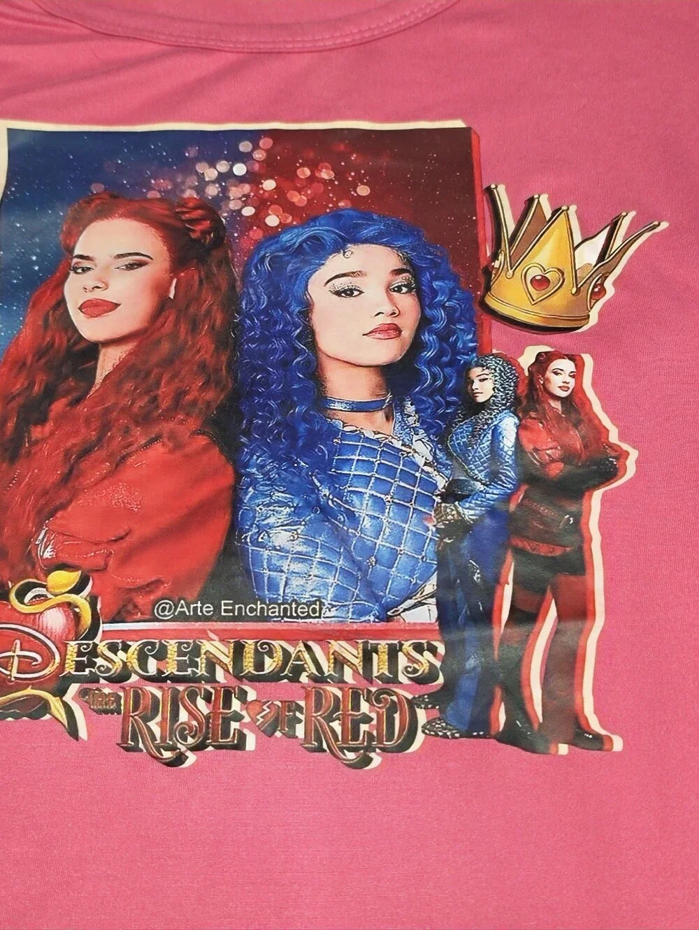 Disney Descendants Rise of the Red Girls Nightgown Size 10/12 (150) Pink Ruffle